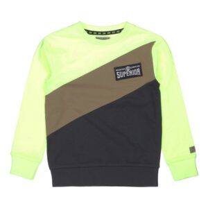 Pull jaune, marron et noir