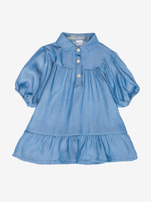 robe enfant bébé fille jean col boutons cadeau naissance vêtements