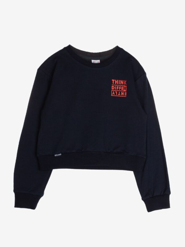 pull sweat oversize bleu marine enfant fille ado joli pas cher collège vêtement à la mode automne rentrée cadeau