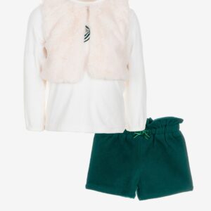 Ensemble 3 pièces gilet et short vert