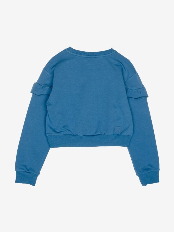 pull court sweat court crop top bleu jaune joli pas cher collège mode vêtement enfant fille