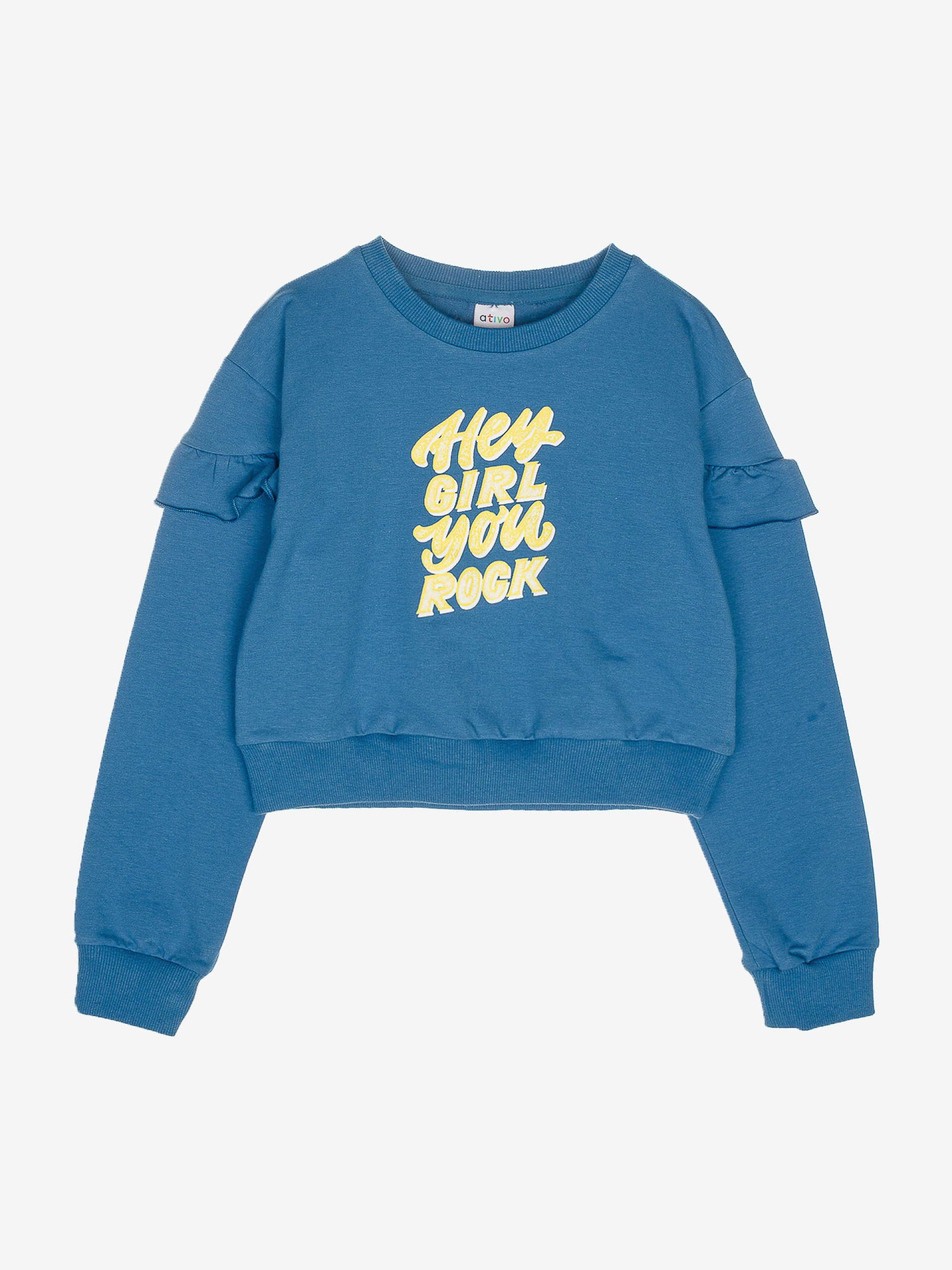 pull court sweat court crop top bleu jaune joli pas cher collège mode vêtement enfant fille