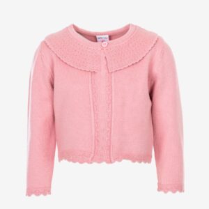 Cardigan rose col claudine