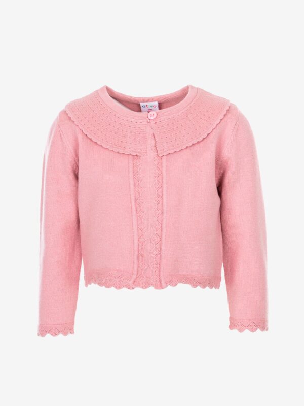 veste habillée rose col claudine vêtement enfant bébé fille idée cadeau naissance joli pas cher boutique saint martin en haut