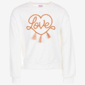 Pull blanc cœur love