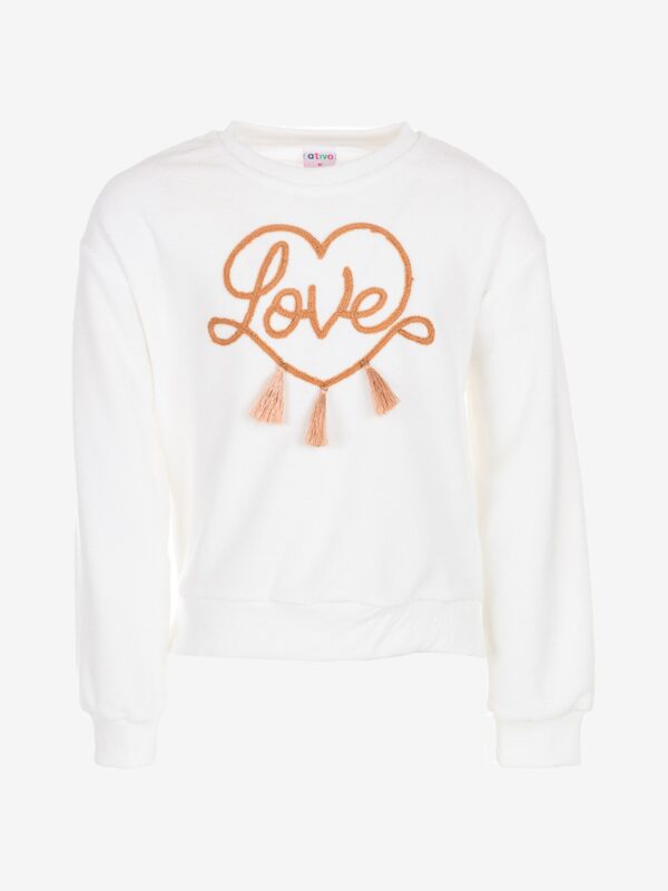 pull blanc vêtement enfant fille joli pas cher idée cadeau anniversaire boutique saint martin en haut