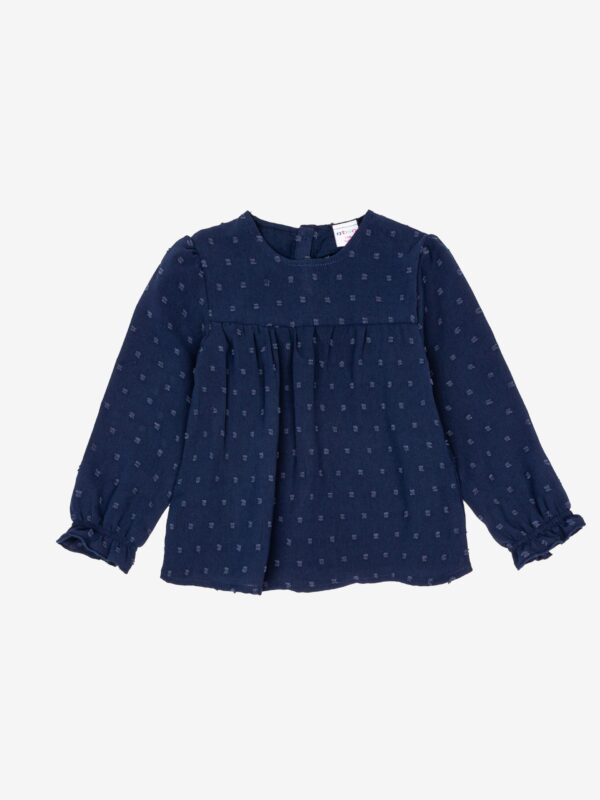 blouse marine haut vêtement enfant bébé fille idée cadeau naissance boutique saint martin en haut joli pas cher