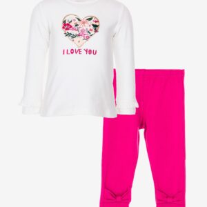 Ensemble blanc et rose « I LOVE YOU »