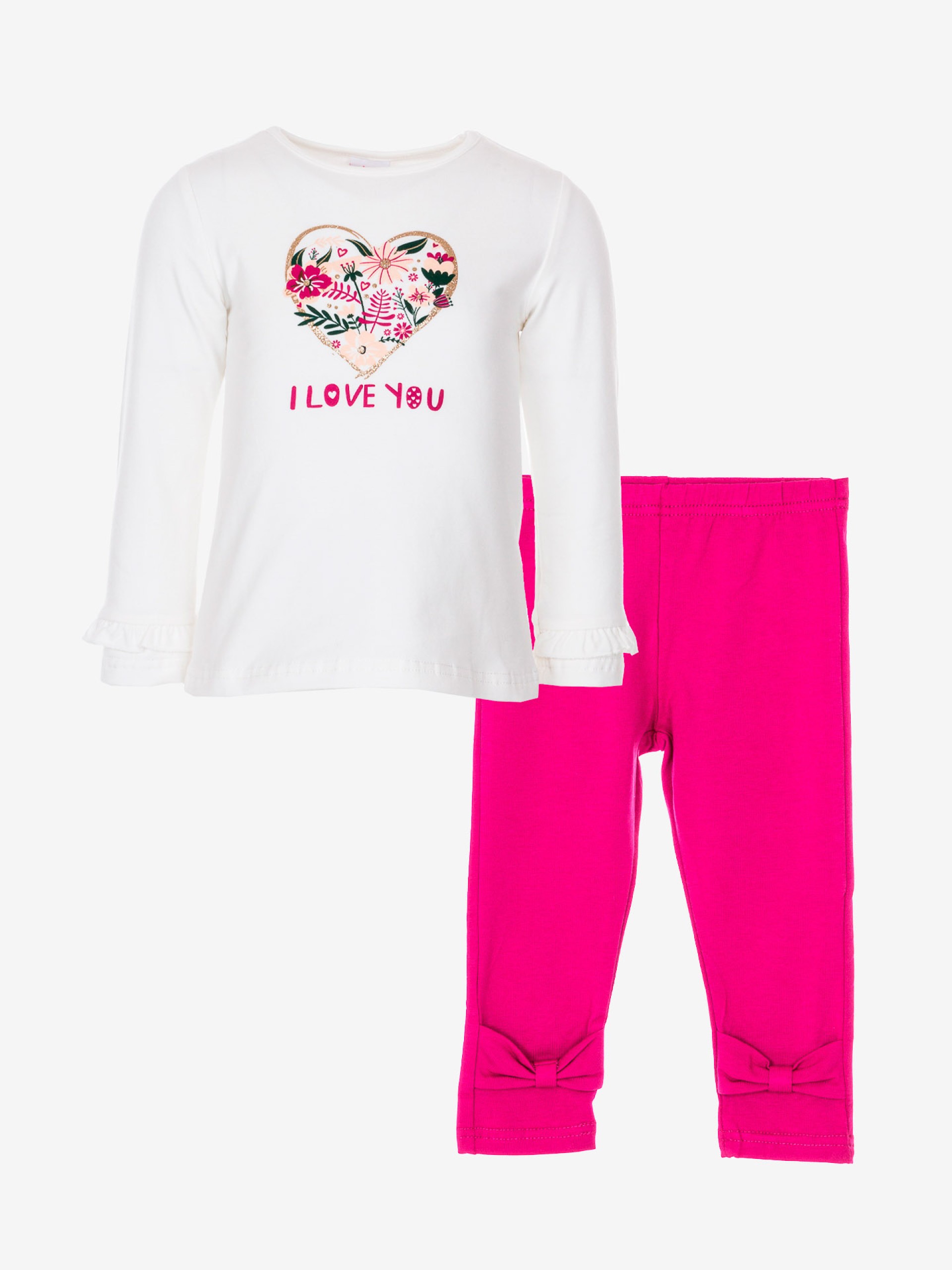 Ensemble blanc et rose fleuris vêtement pour enfant confortable chaud joli pas cher idée cadeau naissance boutique vêtement saint martin en haut.