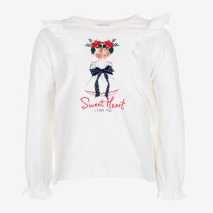 Pull blanc fille de dos