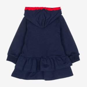 Robe marine à capuche rouge
