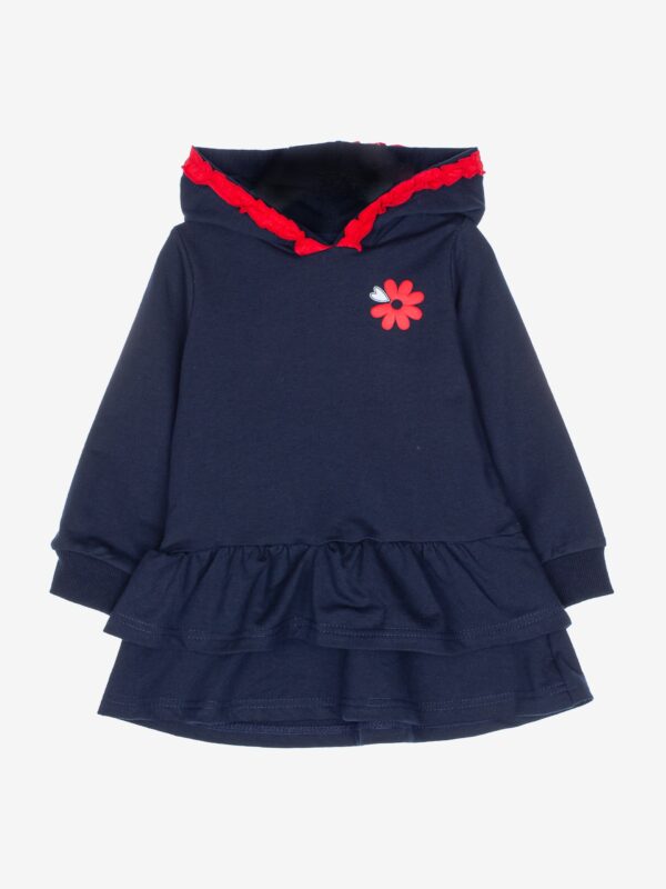 robe marine rouge à capuche vêtement enfant bébé fille joli pas cher idée cadeau naissance boutique saint martin en haut