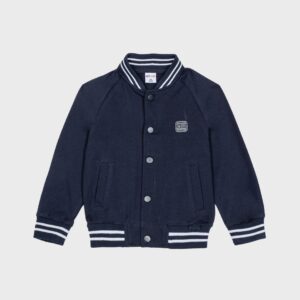 Veste marine col liseré blanc