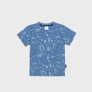 T-shirt bleu « AROUND THE WORLD » – 10,99€