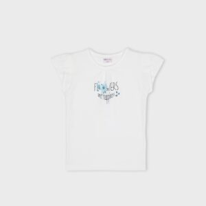 T-shirt blanc « FLOWERS AND HAPPINESS » – 10,99€