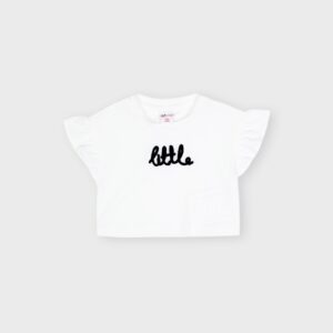 T-shirt crop top blanc  » LITTLE » – 10,99€