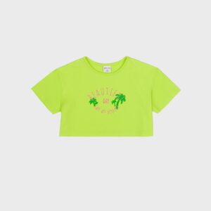 Crop top vert pomme « BEAUTIFUL DAY » – 12,99€