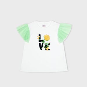 T-shirt blanc et vert « LOVE »  -13,99€