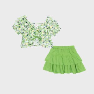 Ensemble crop top et jupe verte – 28,99€