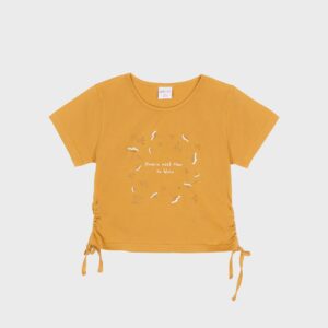T-shirt orange « FLOWERS NEED TIME » – 13,99€