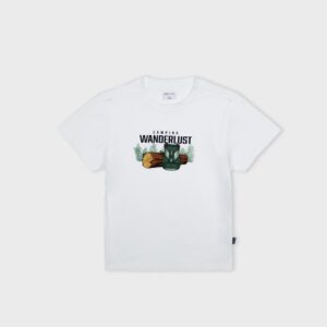T-shirt blanc  » CAMPING WANDERLUST » – 12,99€