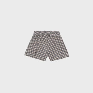Short orange à carreaux