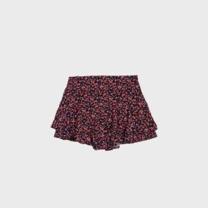Jupe-short marine à fleurs