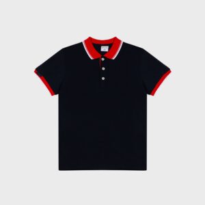 Polo marine col rouge – 19,99€