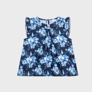 Blouse bleue à fleurs – 11,99€