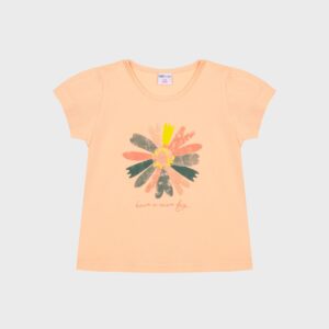 T-shirt orange pétales couleurs – 10,99€