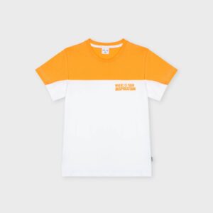 T-shirt orange et blanc « WHERE IS YOUR INSPIRATION » – 12,99€