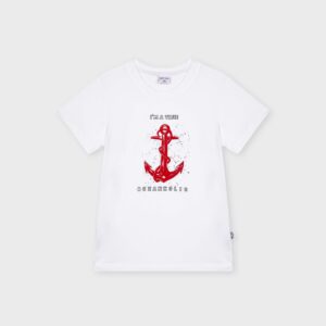 T-shirt blanc encre marine rouge – 12,99€