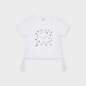 T-shirt blanc « FLOWERS NEED TIME » – 13,99€