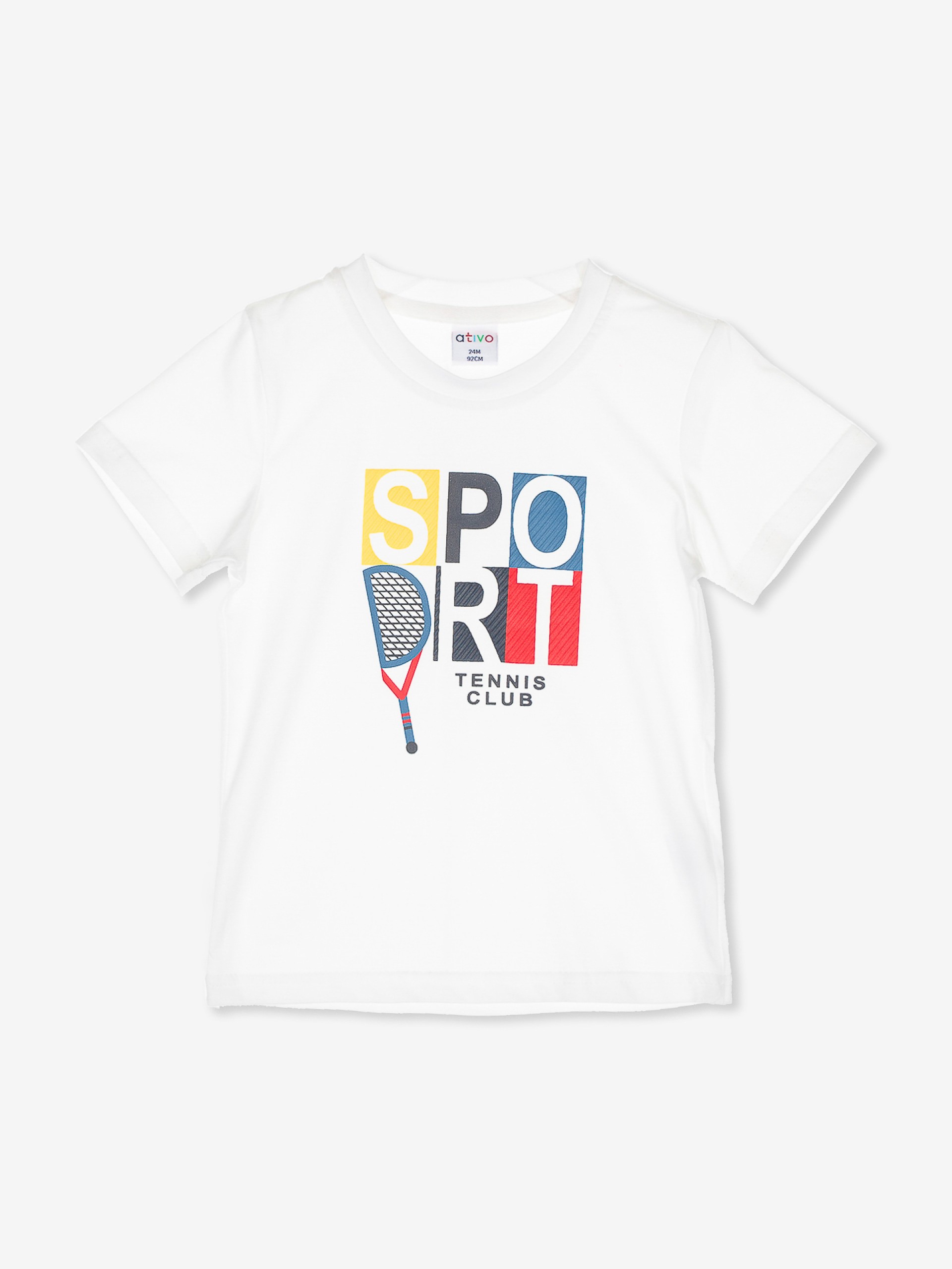 T-shirt blanc "SPORT TENNIS CLUB" - 10,99€