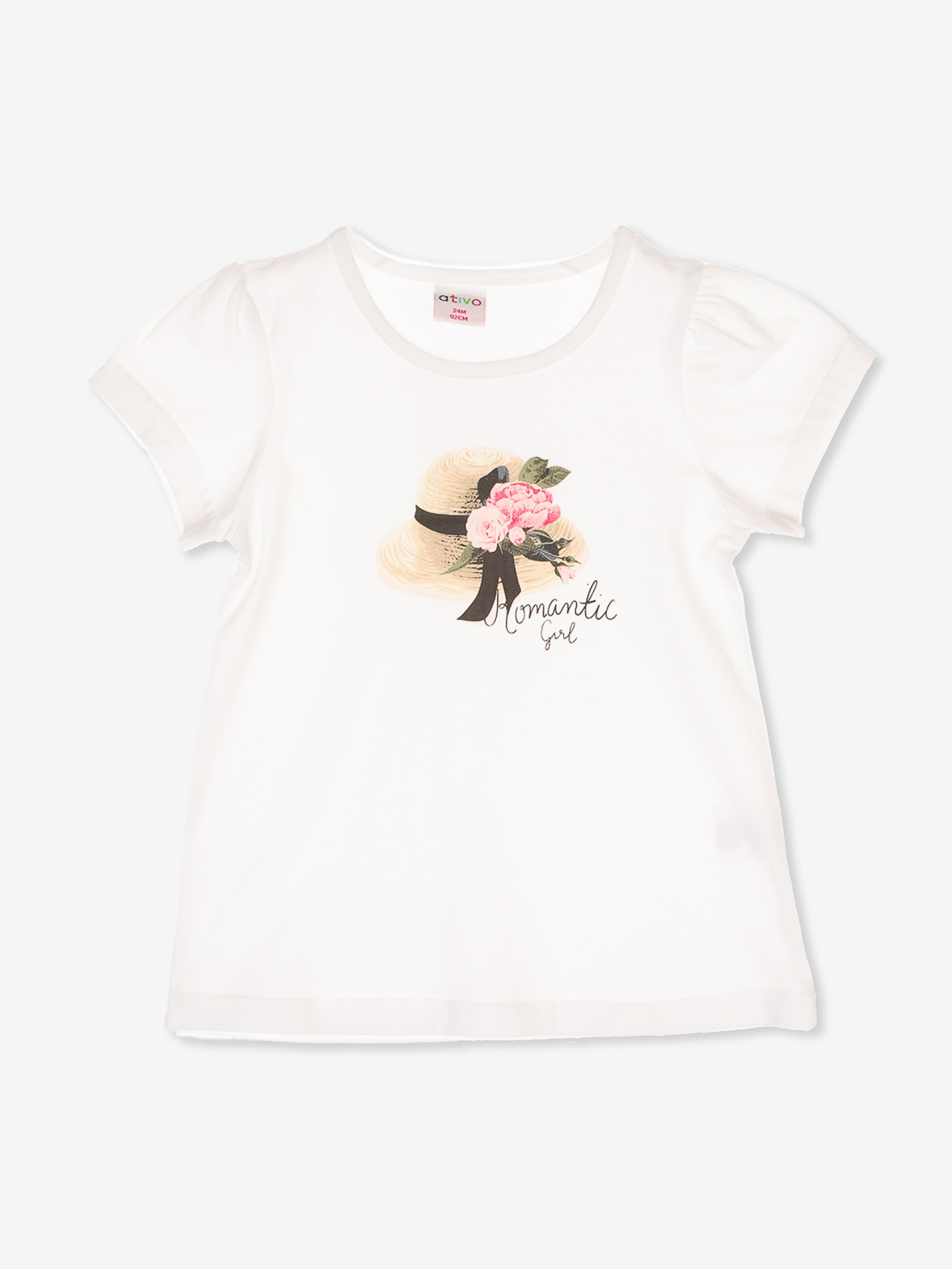 T-shirt blanc "ROMANTIC GIRL" - 10,99€