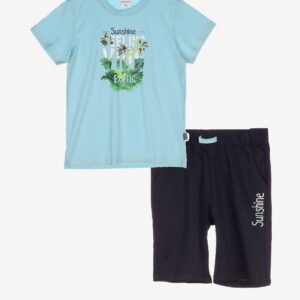 Ensemble t-shirt bleu « SUNSHINE EXOTIC » – 19,99€