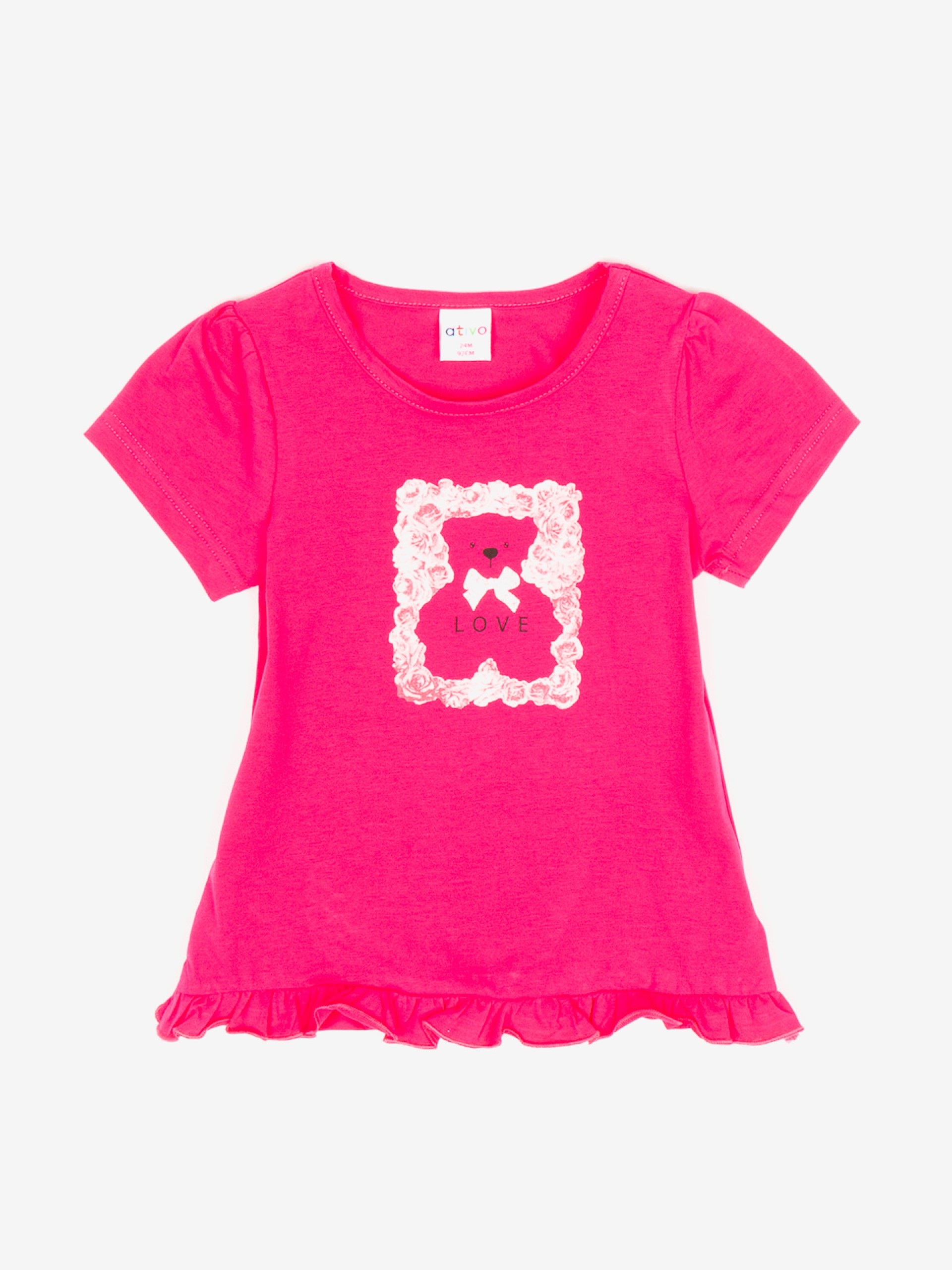 T-shirt fuchsia nounours "LOVE" - 11,99€