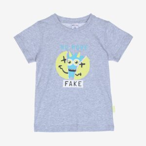 T-shirt gris « NO FAKE » – 10,99€