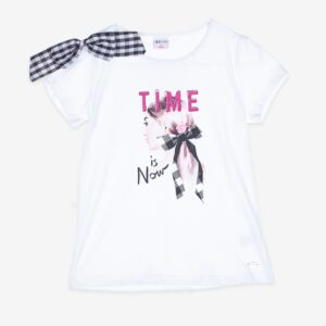 T-shirt blanc « TIME IS NOW » – 13,99€