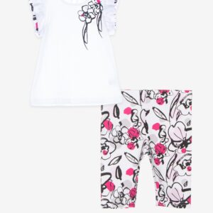 Ensemble tunique et legging blanc et rose – 19,99€
