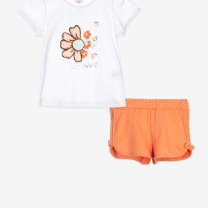 Ensemble t-shirt blanc fleur orange – 19,99€