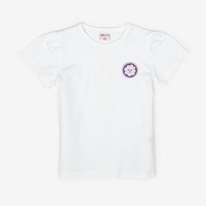 T-shirt blanc fleur violette – 8,99€
