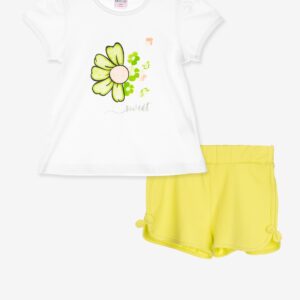 Ensemble t-shirt blanc fleur vert citron – 19,99€