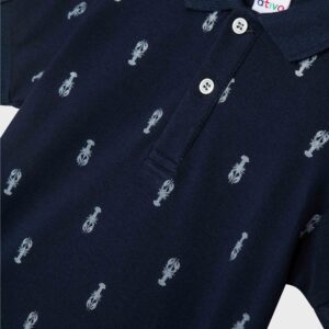 Polo bébé marine à motifs