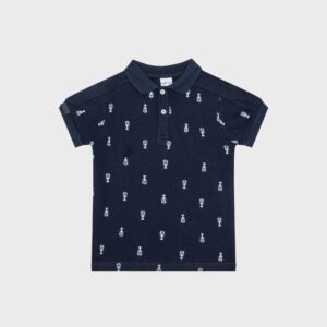 Polo bébé marine à motifs