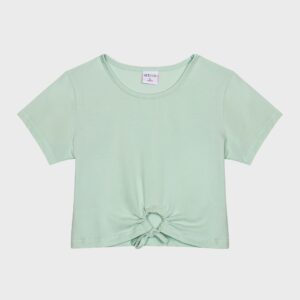 Crop top noué vert d’eau